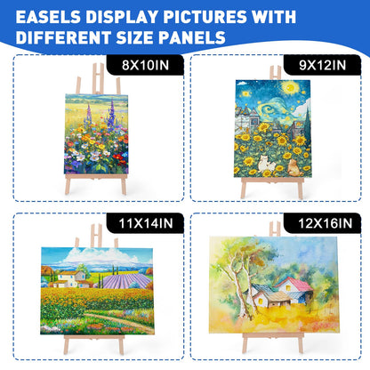 ESRICH 15pcs 17 Inch Tabletop Easels, Easel Stand for Painting,Tripod, Paint Party Easel, Kids Student Desktop Easel for Painting,Paint Easel for Canvas Paints