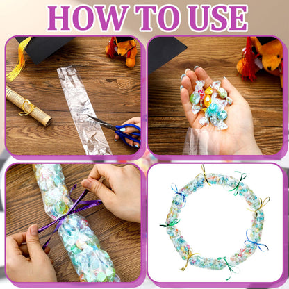 Ribbonlic 2 Roll 2026 Graduation Candy Lei Poly Tubing 2.8 Inch x 312 ft Clear Graduation Candy Lei Making Kit Clear Poly Tubing for DIY Grad Wreaths Snacks Hawaiian Party Wedding Supplies