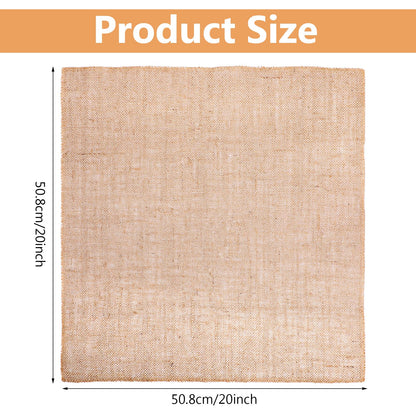 12 Pcs 20 x 20'' Burlap Squares Multipurpose Natural Burlap Fabric - for Decorations, Crafts, Home, Weddings, Table Linens, Landscaping, Plants & Tree Covering