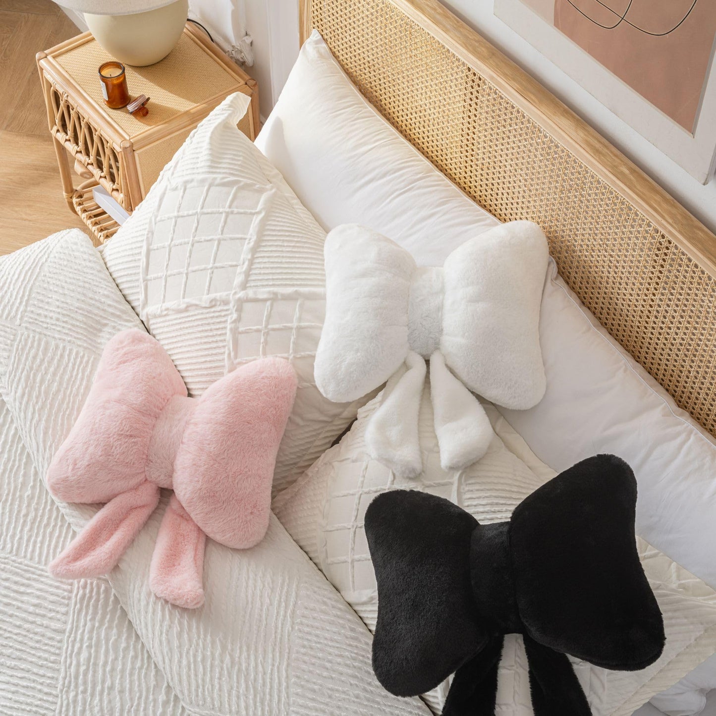 Bow Pillow Throw Pillows Butterfly Shaped Decorative Cute Pillows for Bed Sofa Cute Home Decor,Pink 10 * 8inch