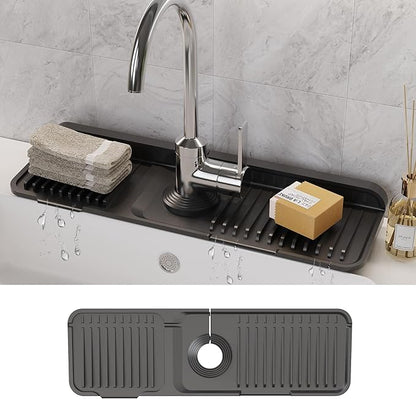 WAFT YEARN 17X5 Inch Silicone Durable Faucet Mat Kitchen Sink Splash Guard