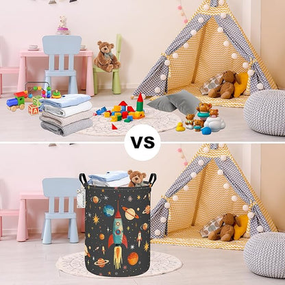 FANKANG Storage Basket, Nursery Hamper Canvas Laundry Basket Foldable