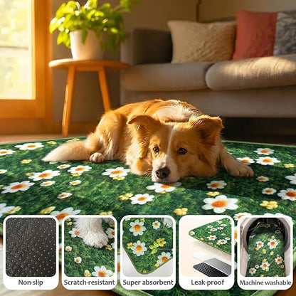 Washable Pee Pads for Dogs, Reusable Puppy Potty Training Pads, Ultra-Absorbent Thick Waterproof Leak-Proof Non-Slip Pads & Mat for Crate, Playpen, Floor, Whelping & Housebreaking , 2 Pack 48"x48"