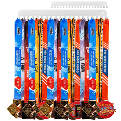 Geetery 4 2/4 Pack Medal Hanger Display with 20 Hooks Each, Steel Wall Mount Medal Holder Rack Holds 60+ Awards for Marathon Running Soccer Wrestling Gymnastics Swimming, Easy to Install (White)