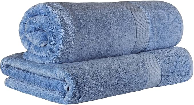 SUPERIOR Egyptian Cotton Pile Bath Sheet Set of 2, Ultra Soft Luxury Towels