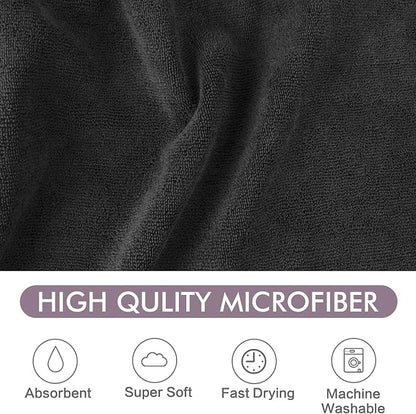 KinHwa Dog Towels Super Absorbent Microfiber Dog Drying Towel for Drying Dogs Soft Pet Bath Towels and Cats with Embroidered Paw Black and Grey 30inch x 50inch