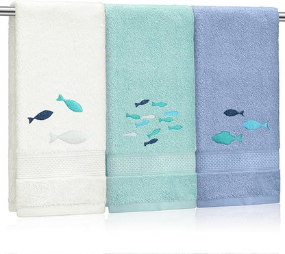 3 Pack Shoal of Fish Coastal Hand Towels