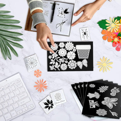 Thaibear Magnetic Sheets 8.5" x 11" Non Adhesive, 15 Pack Flexible Magnet Sheets for Stamp Dies Storage, Die Cut Storage Magnet Sheet for Crafts, DIY Scrapbooking, Photos Magnets
