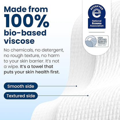 Clean Skin Club Clean Towels XL®, 100% USDA Biobased Face Towel, Disposable