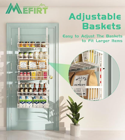 Over The Door Pantry Organizer, Wall Mount Spice Rack, Pantry Hanging Storage