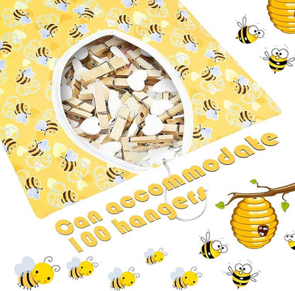 Bee Honeycomb Clothespin Holder