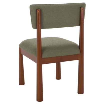 SAFAVIEH Home Collection – Koki Walnut & Green Upholstered Dining Chair, Padded Seat & Back (DCH9222D)