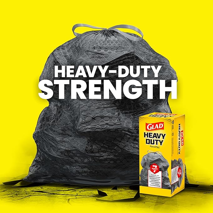 Glad Large 30 Gallon Trash Bags, Unscented Heavy Duty Garbage Bags, Forceflex