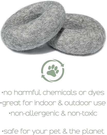Wool Dog Ring Toy 2-Pack – Organic Eco Friendly Dog Rings for Small & Medium Dogs – Natural Non Toxic Dog Toys – Creature ECO