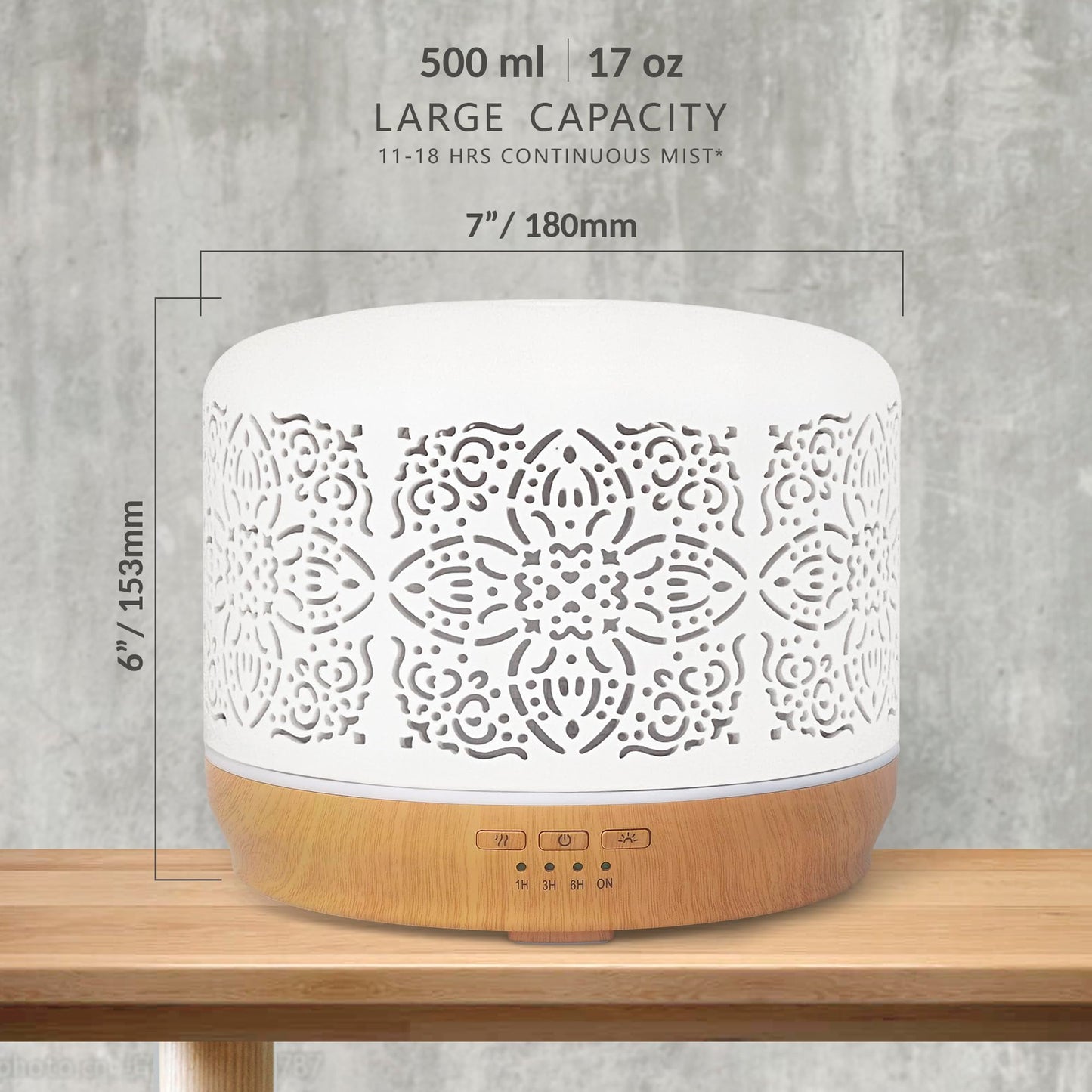 Earnest Living Essential Oil Diffuser White Ceramic Diffuser 100 ml Timers Night Lights and Auto Off Function Home Office Humidifier Aromatherapy Diffusers for Essential Oils