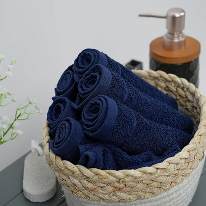Tens Towels Pack of 24 Washcloths, 12 x 12 Inches, Lighter Weight, Quick to Dry