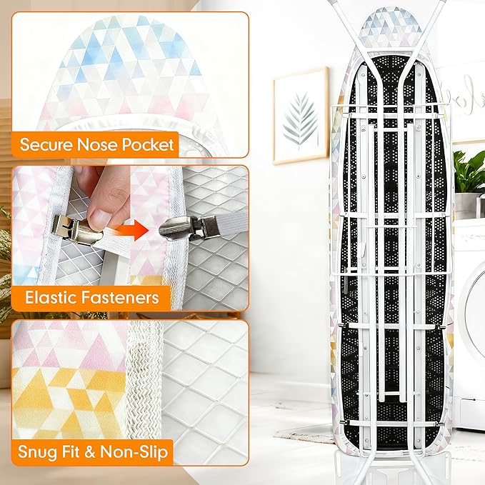 Ironing Board Cover and Pad, 18x49 Extra Wide Thick Iron Padding, Scorch &