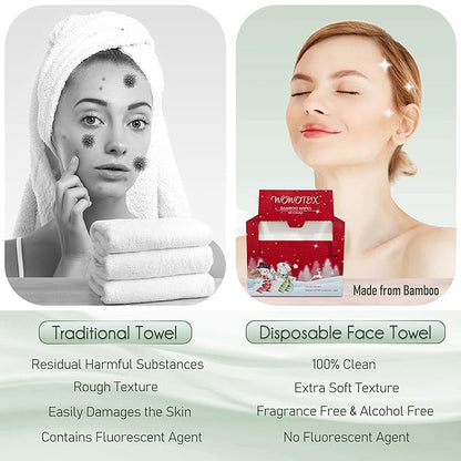 Christmas Style WOWOTEX Disposable Face Towel Biodegradable Large Dry Face