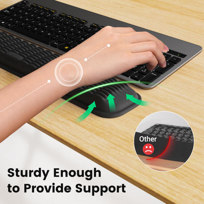 MEKASS Keyboard Wrist Rest, Soft Memory Foam Wrist Support for Keyboard, Keyboard Hand Rest Pad for Wrist Pain Relief, Keyboard Wrist Guard for Long Hours of Work, Gaming, Studying（Classic Black）