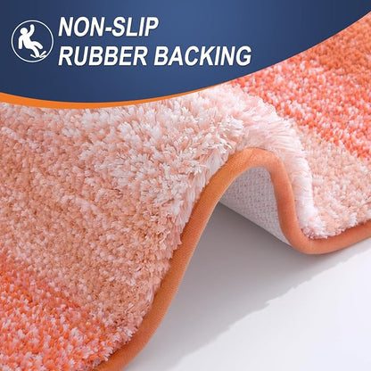 OLANLY Bathroom Runner Rugs Mat 59x20, Extra Soft Absorbent Microfiber Bath Rugs, Rubber Backing, Quick Dry, Washable Long Bath Mats for Bathroom Floor, Tub and Shower, Home Decor Accessories, Coral
