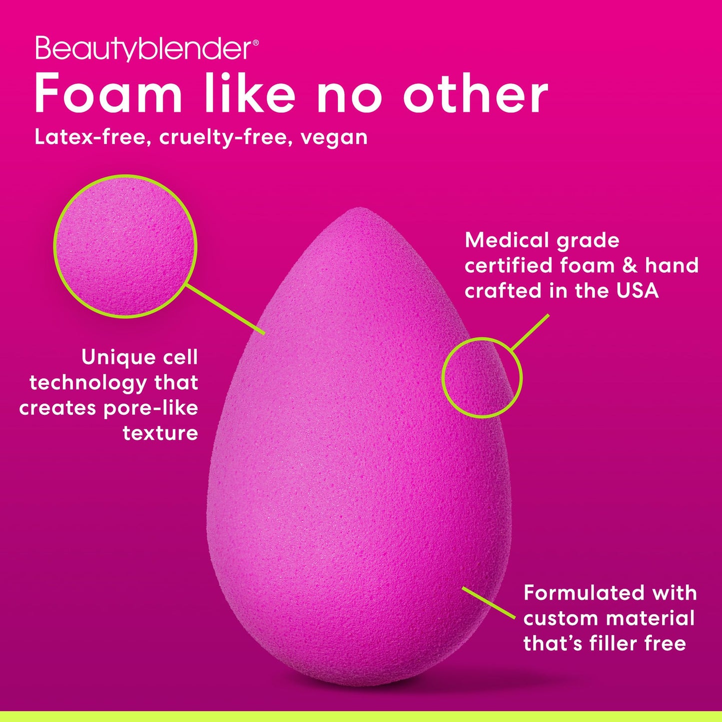Beautyblender® | Bubble Blender Makeup Sponge | Blend Liquid Foundations, Powders and Creams | Streak Free Application | Vegan, Cruelty Free | Made in USA