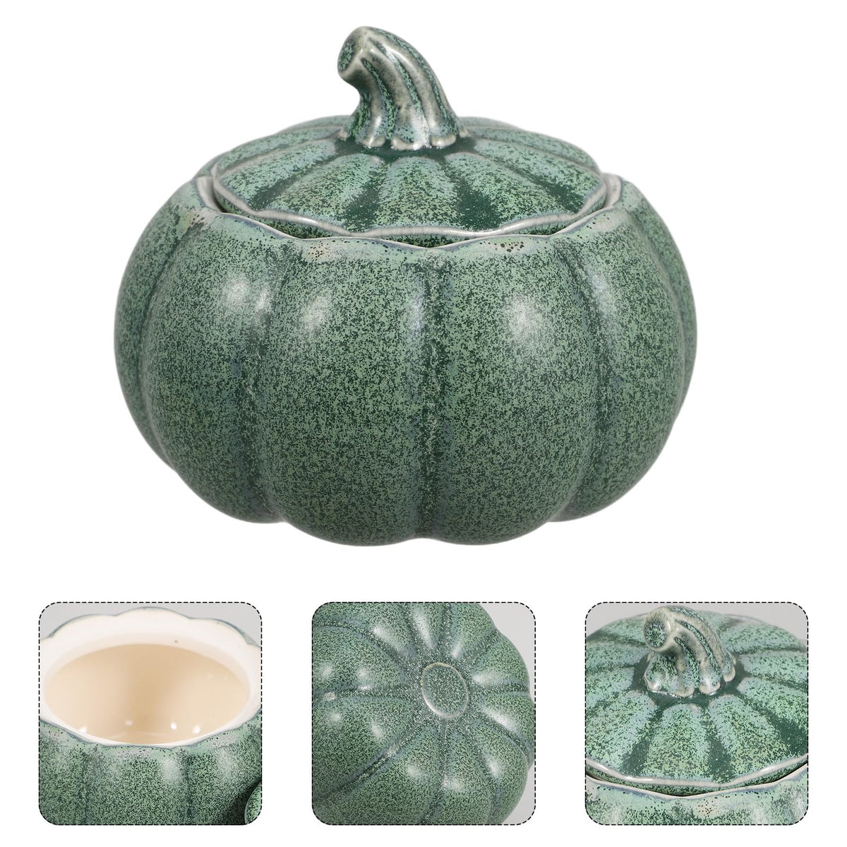 Hemoton Ceramic Pumpkin Soup Bowl with Lid 5Oz Pumpkin Shaped Serving Bowl for Soup Stews and Desserts Candy Color Porcelain for Halloween Thanksgiving