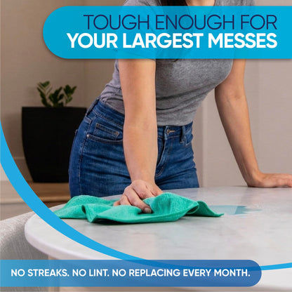 Microfiber Wholesale 16" x 16" All Purpose Towels - 50 Pack - Reusable Wash Cloths, Dust, Kitchen, Car, Shop Rags for Cleaning (Blue)