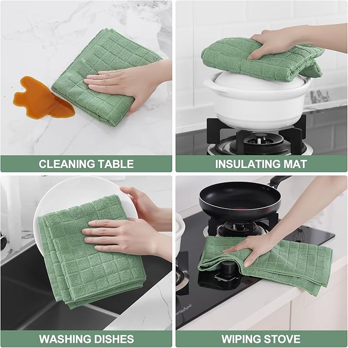 Homaxy Premium Cotton Kitchen Towels 16"x 28", Large Natural Ring Spun 390 GSM