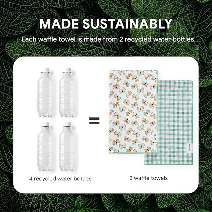 RECYCO Waffle Kitchen Towel Set of 2