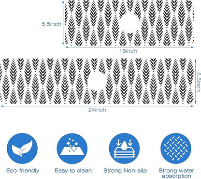 Bohemian Ethnic Herringbone Dish Drying Mat
