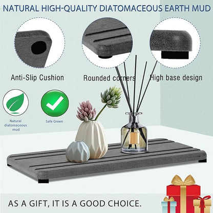3PCS Water Absorbing Stone Tray, DryingNeat Diatomite Stone Sink Tray, Instant