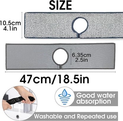 Bimkole 2 PCS Faucet Absorbent Mat, Kitchen Faucet Sink Splash Guard Wraparound