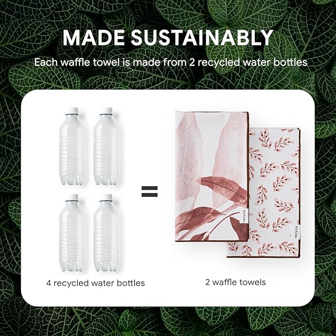 RECYCO Waffle Kitchen Towel Set of 2