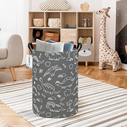 Round Dinosaur Waterproof Laundry Hampers Gift Basket Children's Toy Organizer