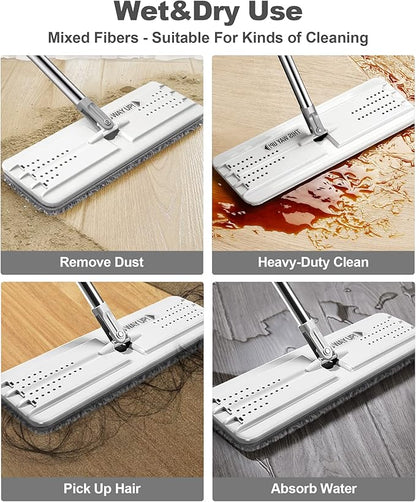 JOYMOOP Mop and Bucket with Wringer Set, Hands Free Flat Floor Mop and Bucket