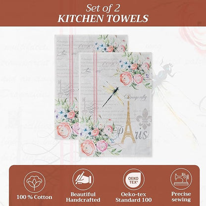 Maison d' Hermine Kitchen Towels Set of 2 100% Cotton 27.50" x 20" Reusable