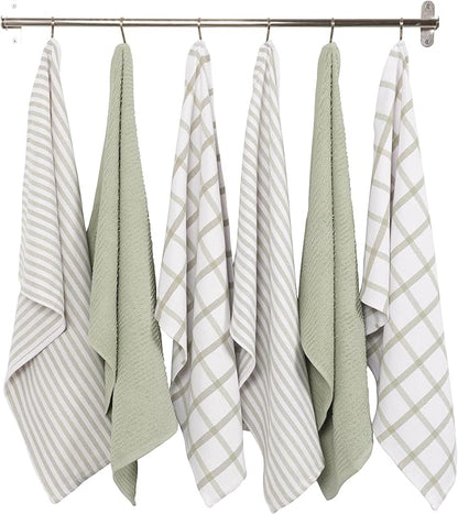 KAF Home Premium Kitchen Towels, Large 100% Cotton, Flat & Terry Absorbent Dish