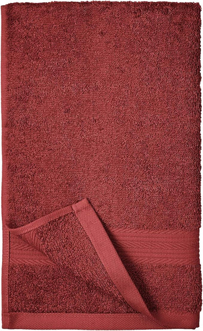 Amazon Basics 6-Piece Fade-Resistant 100% Cotton Hand Towels