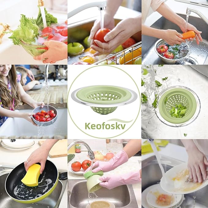 2 PCS Kitchen Stainless Silicone Sink Strainer, 4.5 inch Diameter…