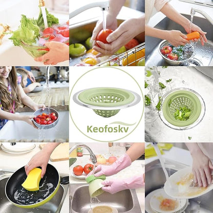 2 PCS Kitchen Stainless Silicone Sink Strainer, 4.5 inch Diameter…