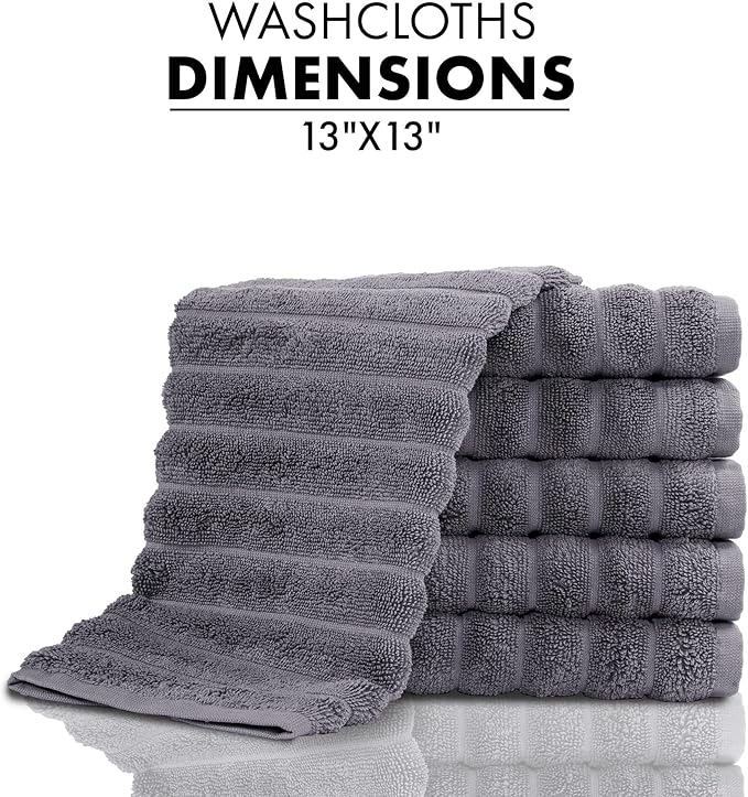 Classic Turkish Towels CTT Luxurious 100% Turkish Cotton Washcloths 6 Pack