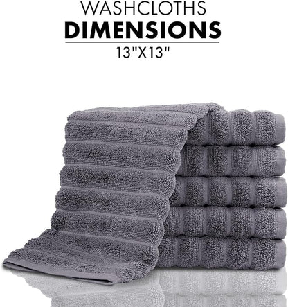 Classic Turkish Towels CTT Luxurious 100% Turkish Cotton Washcloths 6 Pack