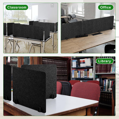 Buryeah 3 Pcs Desk Divider Desk Partition 23.6 x 47.2, 23.6 x 23.6 Stand up Freestanding Cubicle Privacy Panel Reducing Noise Visual Distraction Divider for Office Home School(Deep Gray)