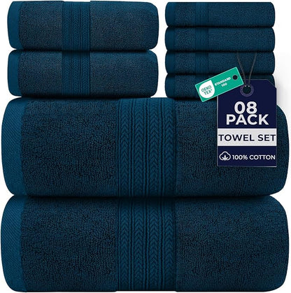 DAN RIVER 8 PC Luxury Bath Towels