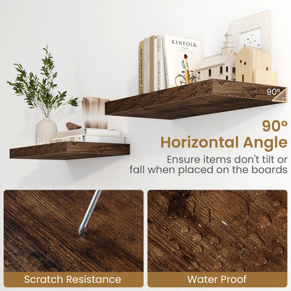 48"W x 9.3"D Floating Shelves for Wall, Wall Mounted Bathroom Shelves 1 Pack Deep Floating Shelf for Bedroom Kitchen Living Room, Rustic Wooden Wall Shelf with Invisible Bracket for Books Decor