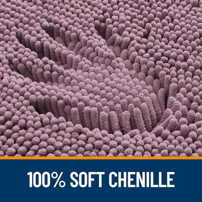 OLANLY Large Bathroom Rugs 50x30, Extra Soft Absorbent Chenille Bath Rugs, Rubber Backing Quick Dry, Machine Washable Bath Mats for Bathroom Floor, Tub and Shower, Home Decor Accessories, Deep Plum