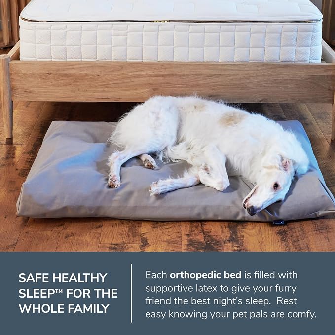Naturepedic Organic X-Large Pet Bed - Super Plush Dog & Cat Beds - Ultra Supportive Dog Bed Mat - Ideal Pet Bed with No Polyurethane Foam - 41" x 27" x 4"