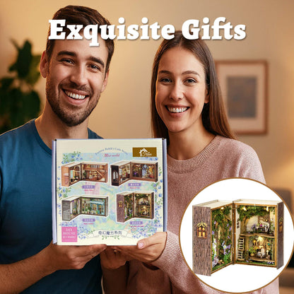 Flever Dollhouse Miniature DIY House Kit Creative Room with Furniture for Romantic Valentine's Gift (Forest Wonderland)