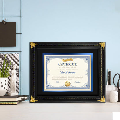 SIMON'S SHOP Diploma Frames 11x14 Matted to 8.5x11 Picture, Black Picture Frames 11 x 14 with Mat for 8.5 by 11 Certificates Documents