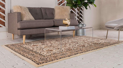 Unique Loom Sialk Hill Collection Area Rug - Washington (5' 3" x 8' Rectangle Ivory/Black)